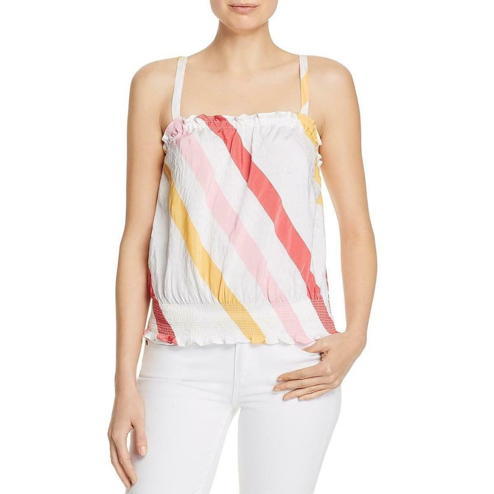 Ramy Brook NWT Women's AVIANA Silk Blend Metallic Sheer Top, Size Medium